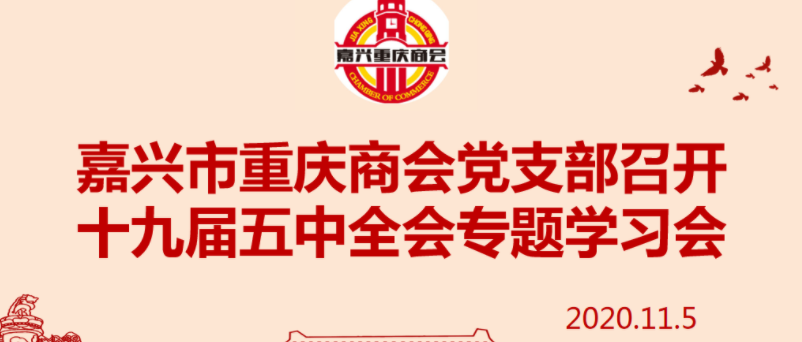 嘉兴市重庆商会党支部召开 十九届五中全会专题学习会